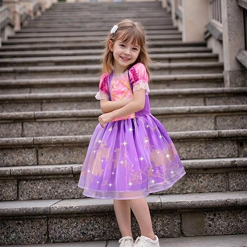 Miniatura 6 de Meland Vestido de princesa - Vestido de princesa para niñas con juguetes de princesa, regalo de cumpleaños de Navidad para niñas de 3 a 8 años