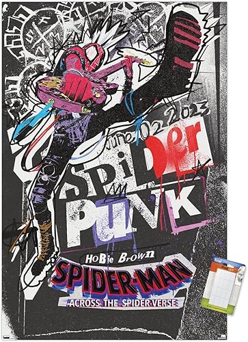 Trends International Marvel Spider-Man Across The Spider-Verse - Póster de pared de una hoja de Spider-Punk, 14.72 x 22.37 pulgadas, paquete de
