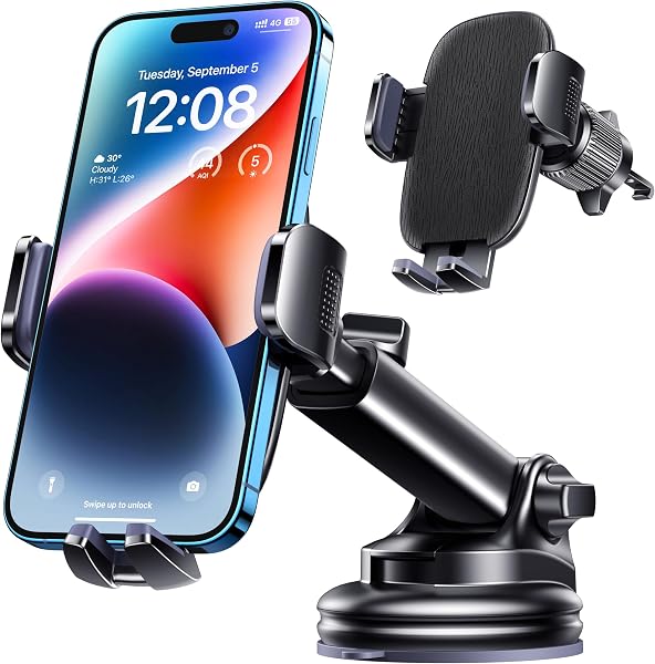 Qifutan Dash Mounted Phone Holders for your Car Dash Phone Mount for Car…