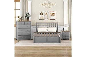 Flieks 3-Piece Bedroom Set: Gray and Natural Versatility