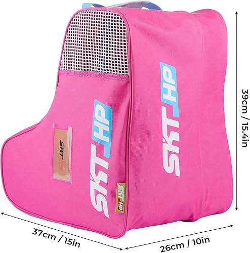 Miniatura 41 de Bolsa de patinaje con correa ajustable para el hombro para niños y adultos para sostener patines en línea y rodilleras Púrpura