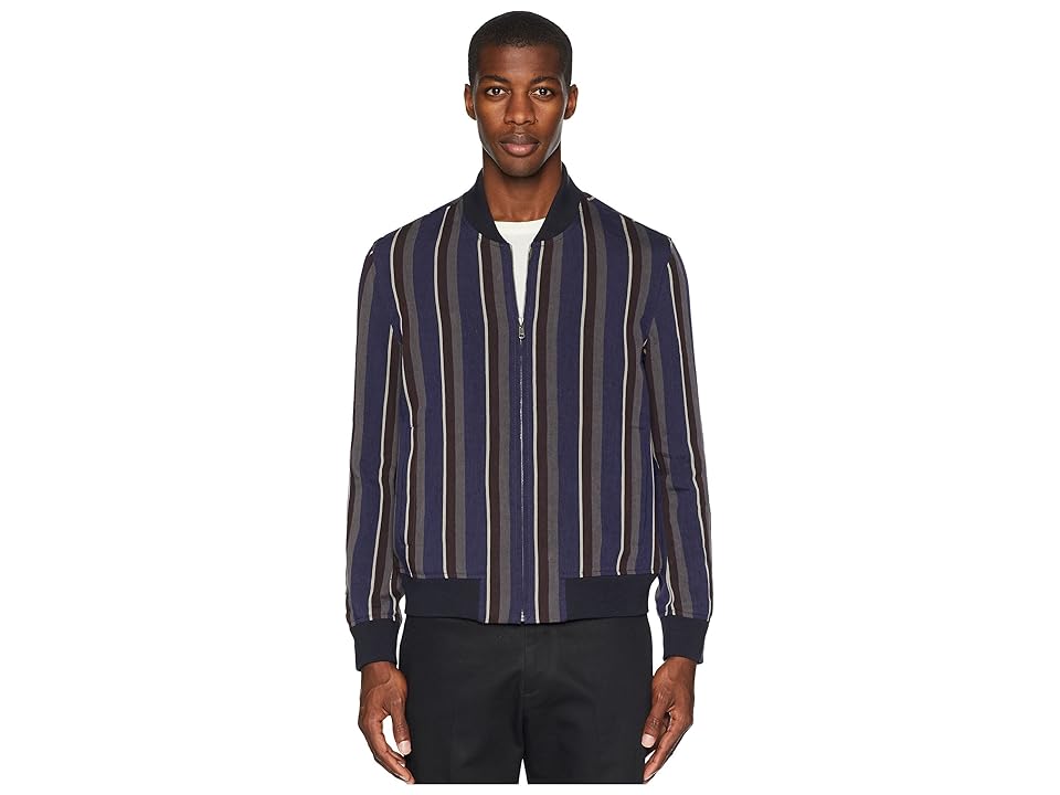 

Todd Snyder Barre Stripe Bomber Jacket (Navy) Men's Coat