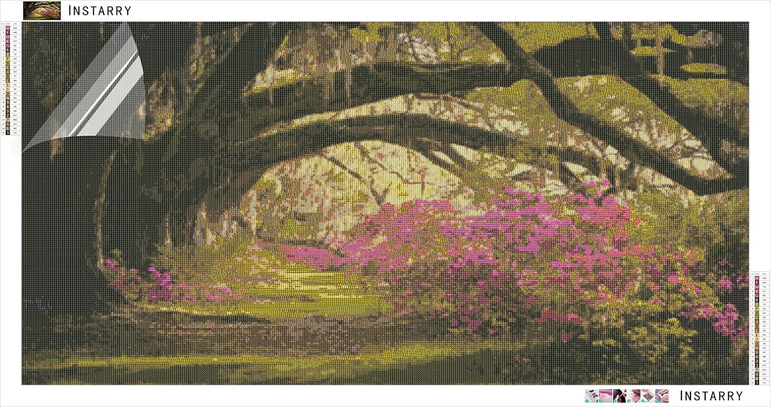 Instarry 5D Diamond Painting Kits for Adults Large Size Woods Scenery Crystal Cross Stitch Living Room Kitchen Wall Decor 39.4x19.7 inch