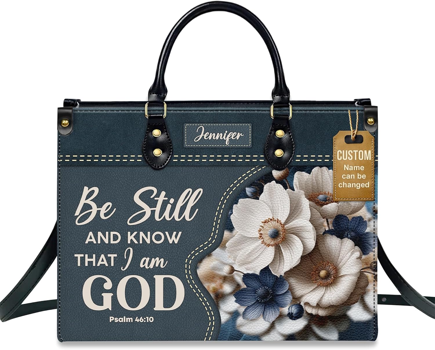 Personalized Leather Handbag with Your Name and Zipper, Perfect Gifts for Christian Women - Mother's Day Gifts for Mom