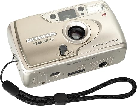 Vintage Olympus Trip AF 50 Camera With Box, Manual And Strap