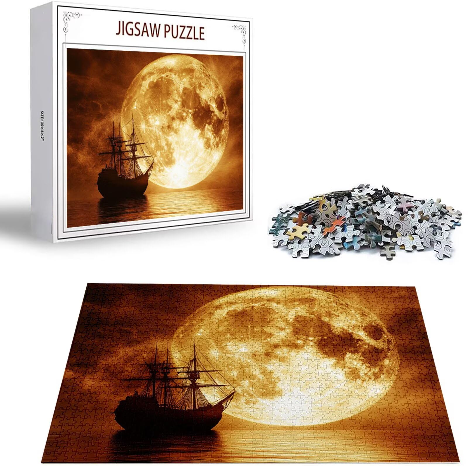 Puzzle 5000 Pezzi, 3 4 5 Anni Puzzle Luna 6 7 8 Anni Giochi Educativi Sostenibili Con Motivi Per Adulti Da Gioco in Legno Di Alta Qualità Jigsaw Barca per Gioco Familiare, 2026 Regalo Natale H-6371