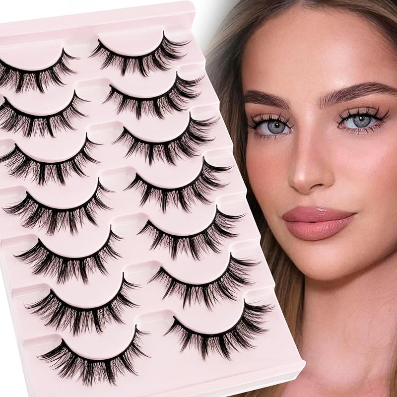 Cílios postiços em tiras estilo cat eye Ninglash 13 mm, 7 pares