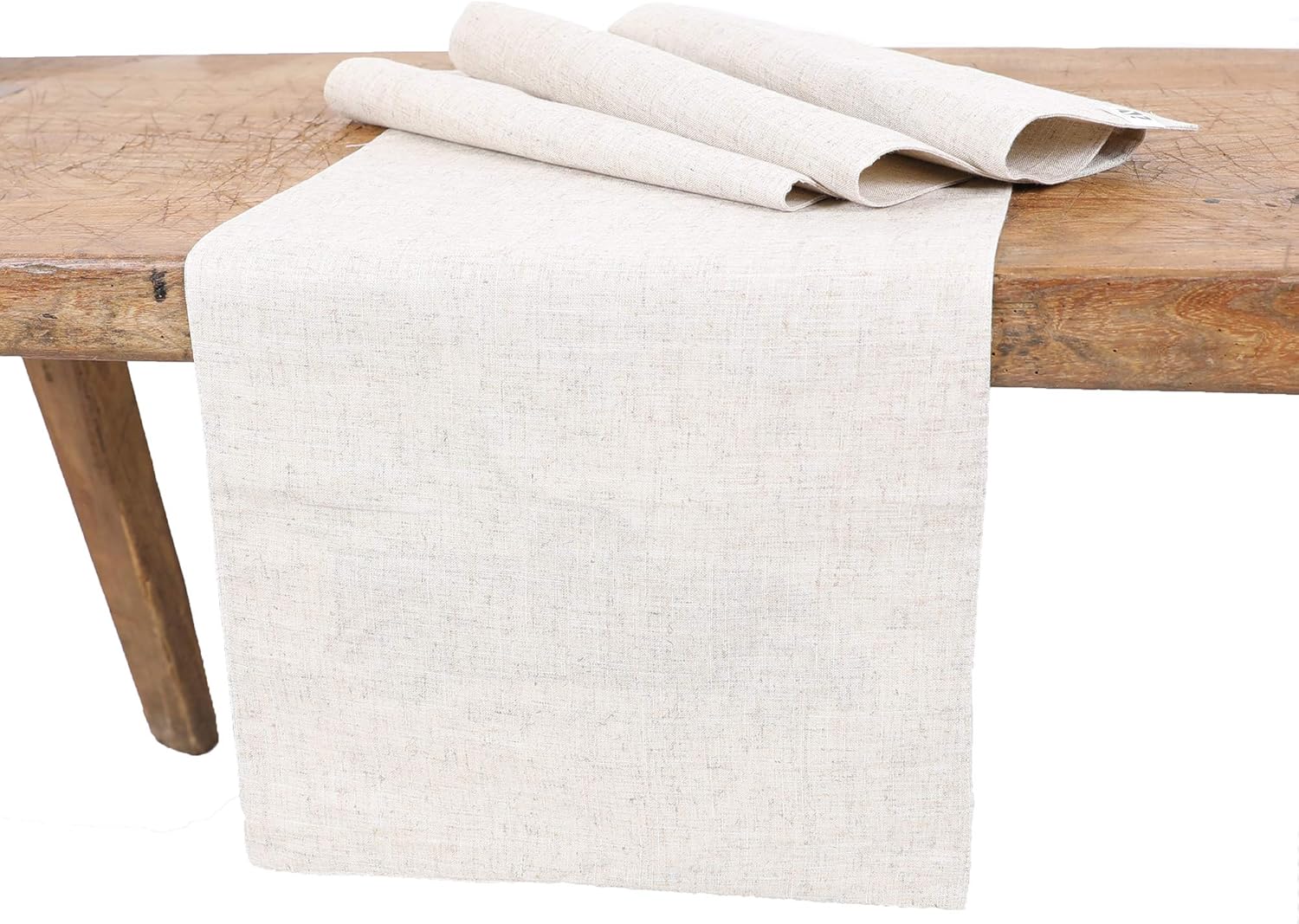 Manor Luxe Christmas Pine Cone Crewel Embroidered Table Runner 16 by 36-Inch