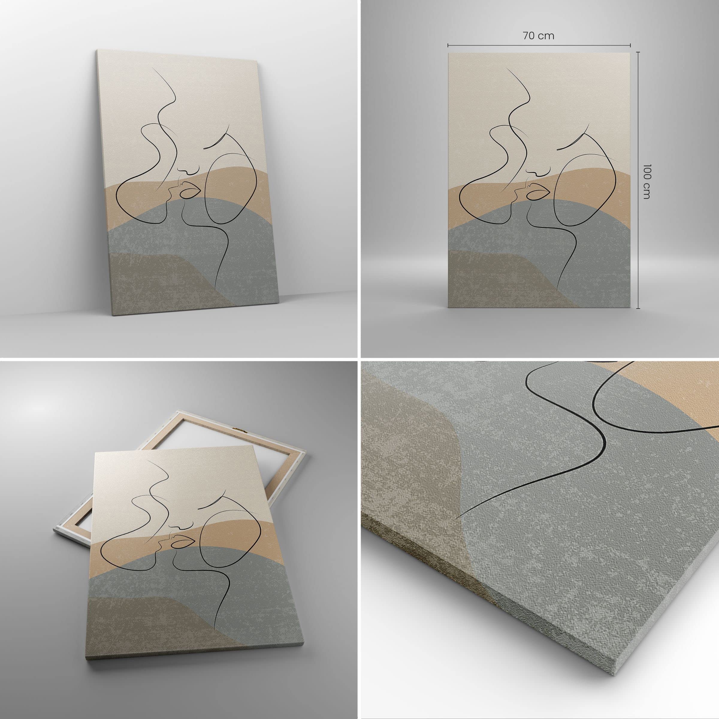 Cuadro Decorativo 70x100 cm Moderno Vertical Abstracto Personas - 5170 | Cuadro sobre Lienzo Grande Arte mural Decoración del Hogar Salón Dormitorio Cocina sobre Lienzo Cuadros de Pared Estilo