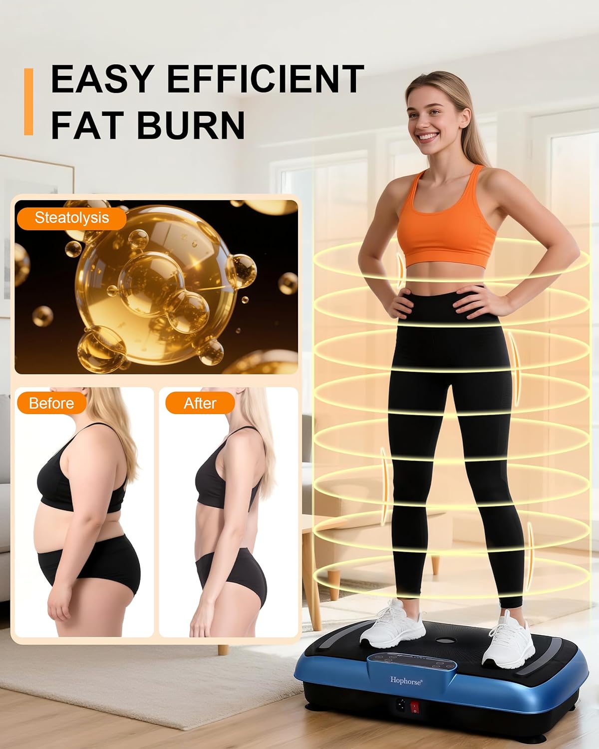 Vibration Plate Machine,180 Speeds Shake Plate for Lymphatic Drainage Weight Loss, Vibrating Fitness Platform 460LB Capacity Whole Body Workout with Bluetooth Home Exercise Gym Equipment for Women Men - Image 2