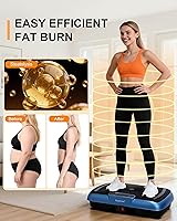 Vista 2 de Vibration Plate Machine,180 Speeds Shake Plate for Lymphatic Drainage Weight Loss, Vibrating Fitness Platform 460LB Capacity Whole Body Workout with