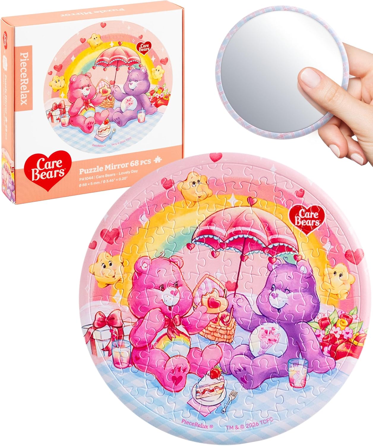 Care Bears™ by PieceRelax Puzzle Mirror for Adults 68 Pieces - Lovely Day - Unique Gift with Plastic Jigsaw Puzzle [PA1044]