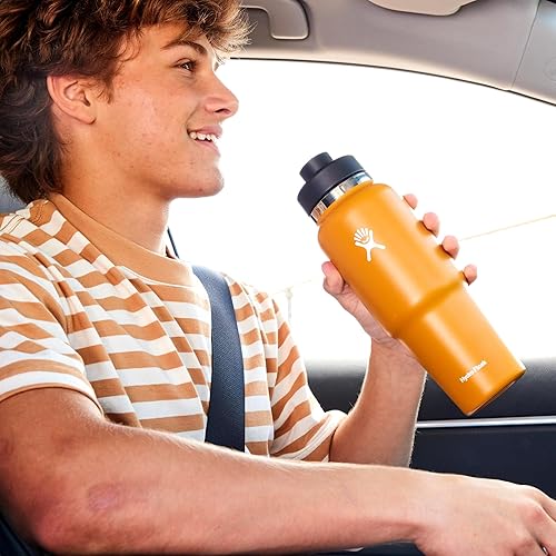 Miniatura 6 de Hydro Flask Botella de Viaje de Boca Ancha con Tapa Flex Chug de 32 Oz, Blanco