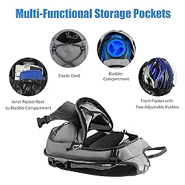 Zavothy Lightweight Hydration Backpack with 2L Water Bladder Water Backpack for Hiking Gear Hydration Pack for Cycling Running Biking Hiking Backpack Gray