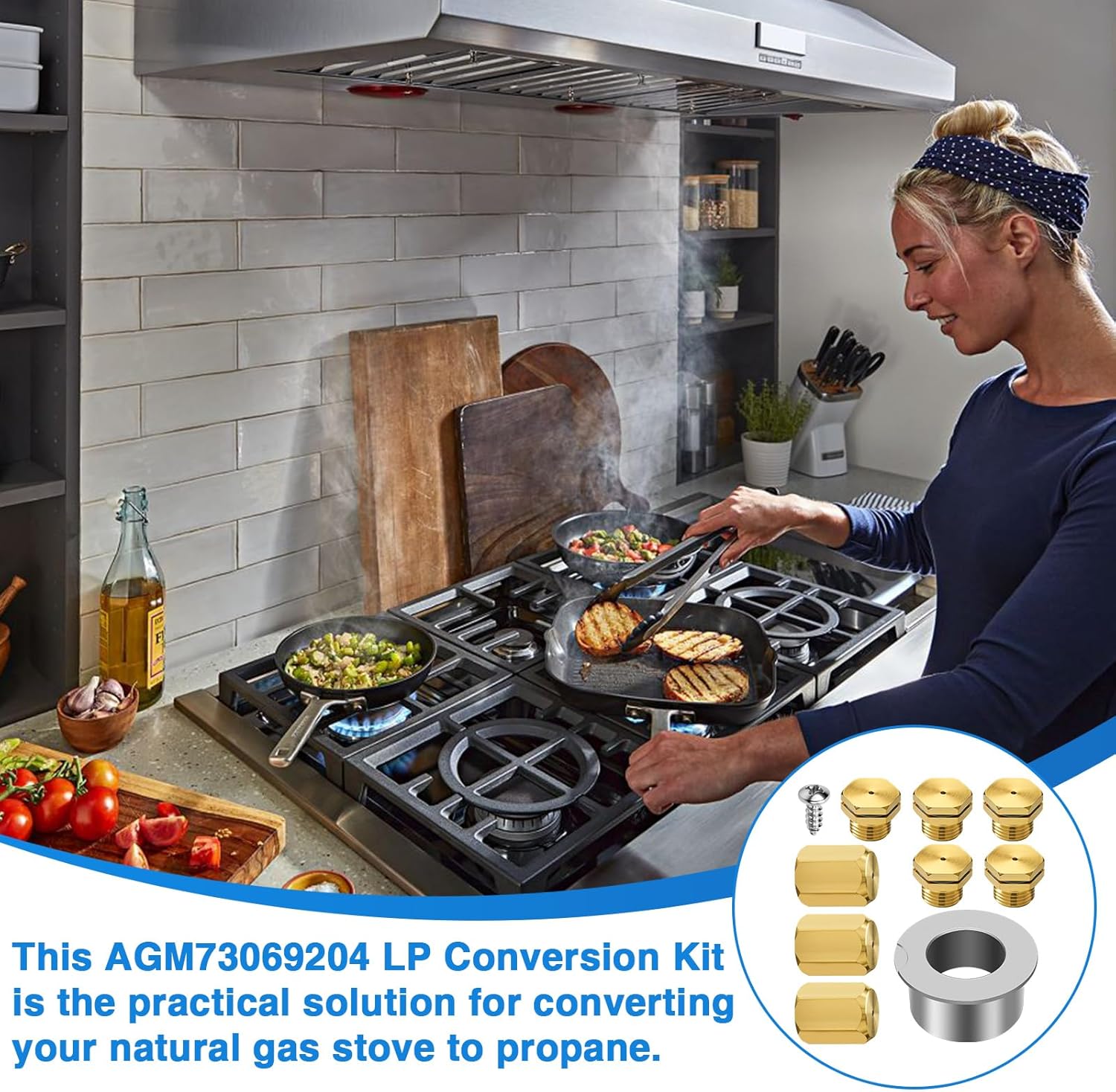 AGM73069204 Conversion Kit Compatible with Kenmore LG Gas Range, From Natural Gas to LP for LDG3016ST LDG3036BD LDG3036ST 721.76033610 721.76037610 Gas Range, Oven, Stove