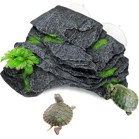PINVNBY Turtle Basking Platform - Resin Floating Dock With Suction Cups, Reptile Resting Rock For Aquarium Or Terrarium - View #5