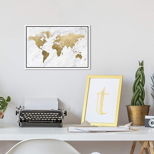 Miniatura 4 de The Oliver Gal Artist Co. Mapamundi - Lienzo enmarcado para pared, diseño de mapamundi