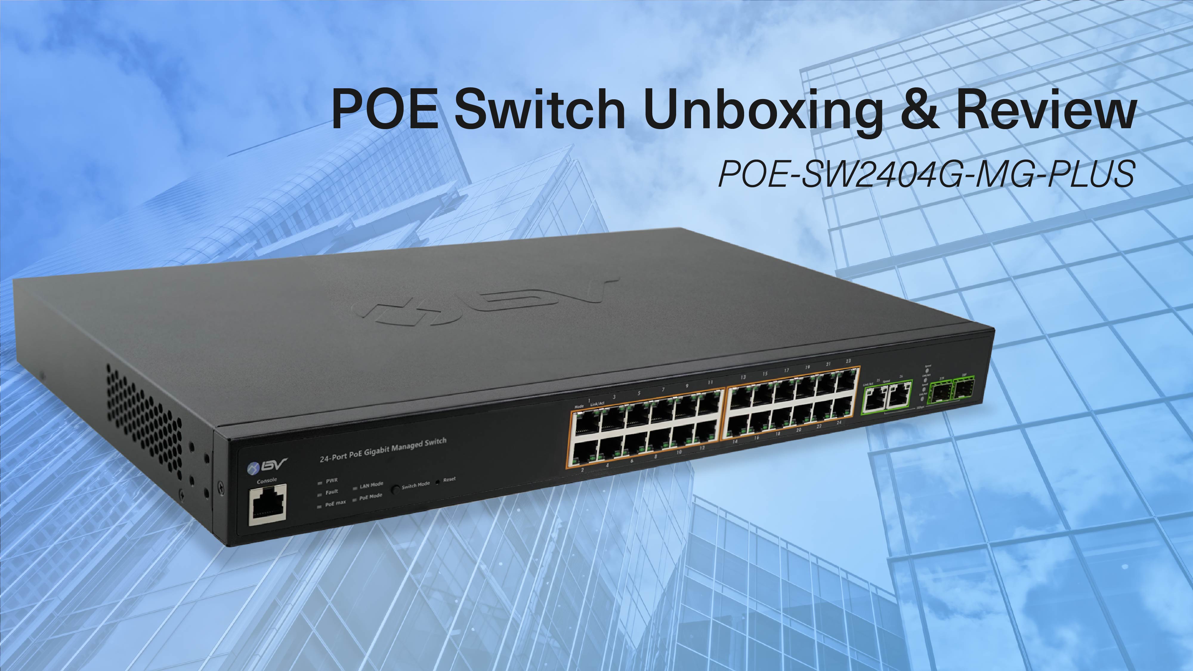 Amazon.com: BV-Tech 24-Port Gigabit PoE+ Managed Switch with 2