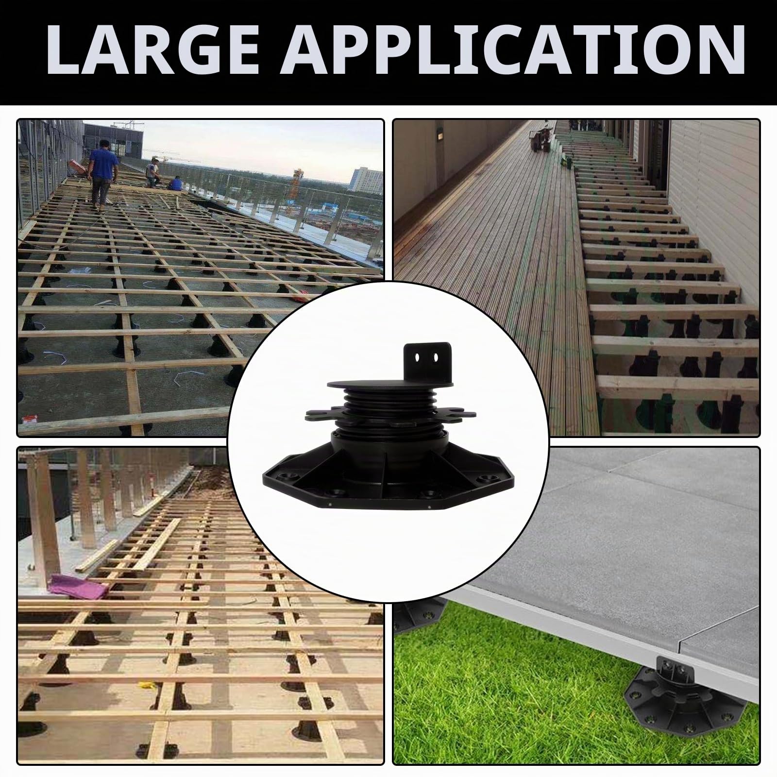 Supports de Plots, 20 Pièces Plots Terrasse Réglable Hauteur Réglable de 30 à 60 mm Pieds Réglables avec Capacité de Charge de 800 kg pour Dalle Terrasse Exterieur Plot Terrasse pour Jardin Balcon