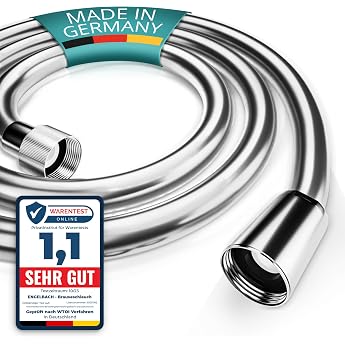 Engelbach  Plastic Shower Hose 1.5 m Shower Hose with Standard Connection Flexible and Drinking Water Tested Made in Germany