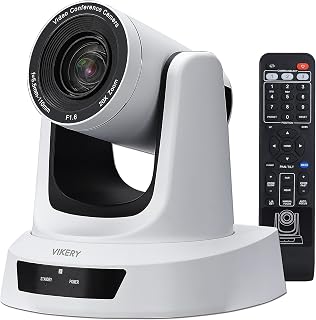 Vikery VH20MW HDMI Camera, Simultaneous 3G-SDI/HDMI/USB Video Output, 20X Optical Zoom HD 1080P Conference Room Camera, Live Steaming HDMI Webcam for Church Meeting Eduction. (VH20MW-WHITE)