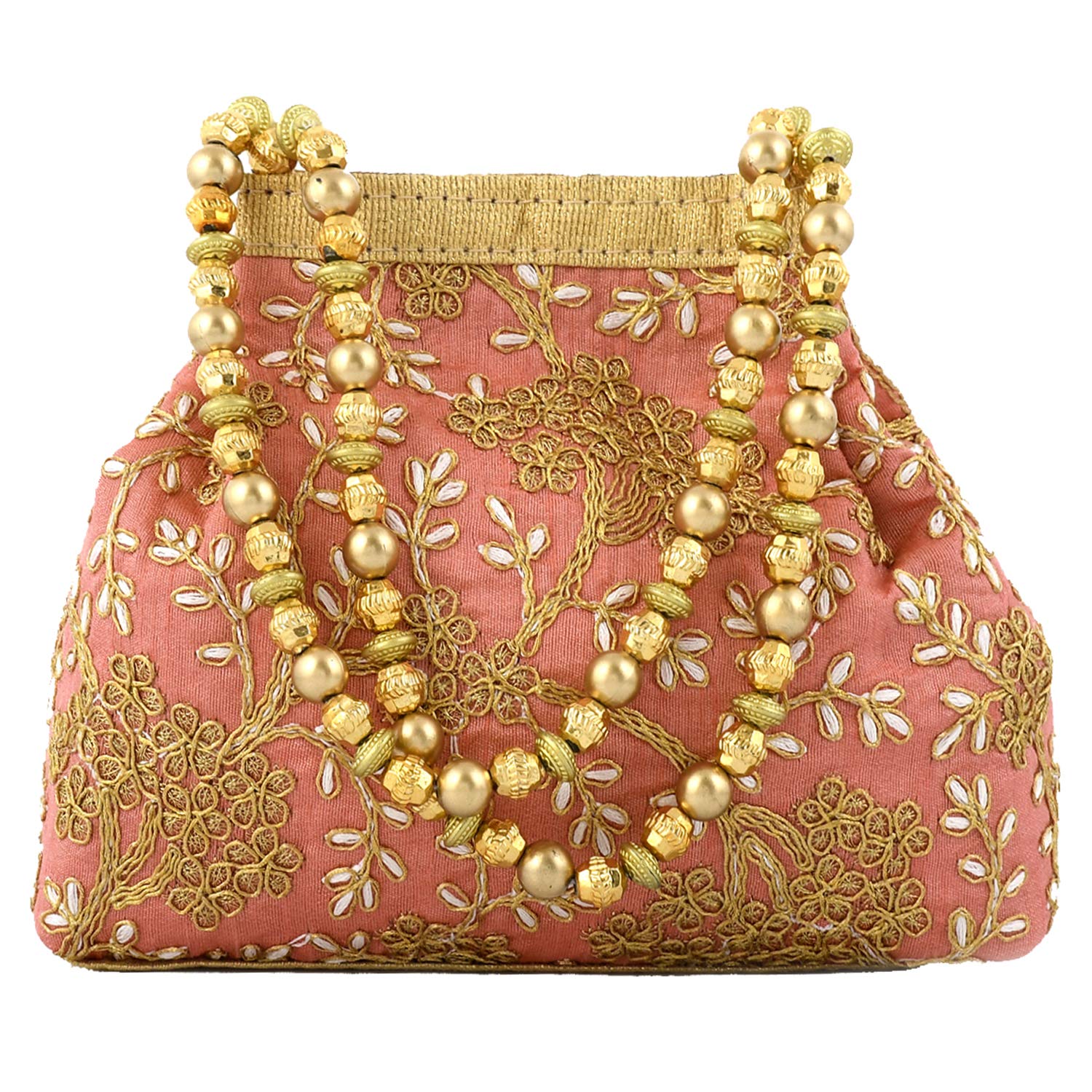 Heart Home Polyester Embroidered Potli Batwa Pouch Bag for Women (Peach) HEART2869 (B08KHCHMW6) Amazon Price History, Amazon Price Tracker