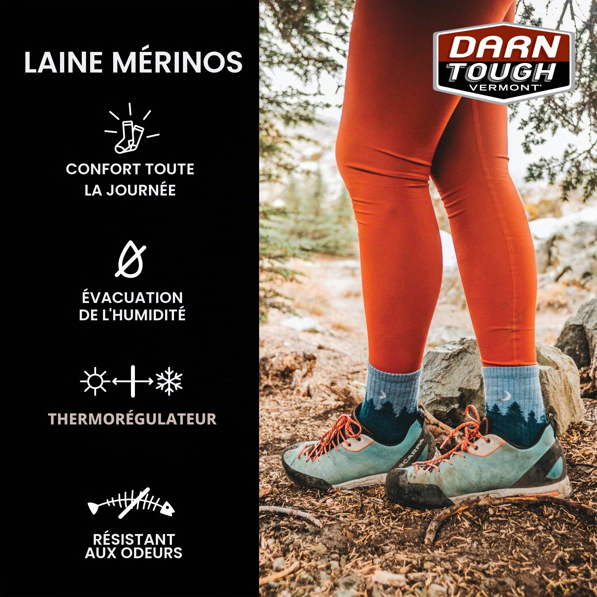 Darn Tough Treeline Micro Crew Midweight With Cushion Chaussettes Femme (lot de 1)