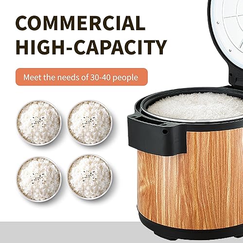 Miniatura 3 de Calentador de arroz comercial de 15l3.96 galones 80 taza 110 V calentador eléctrico de alimentos con función cálida solamente, calentador de