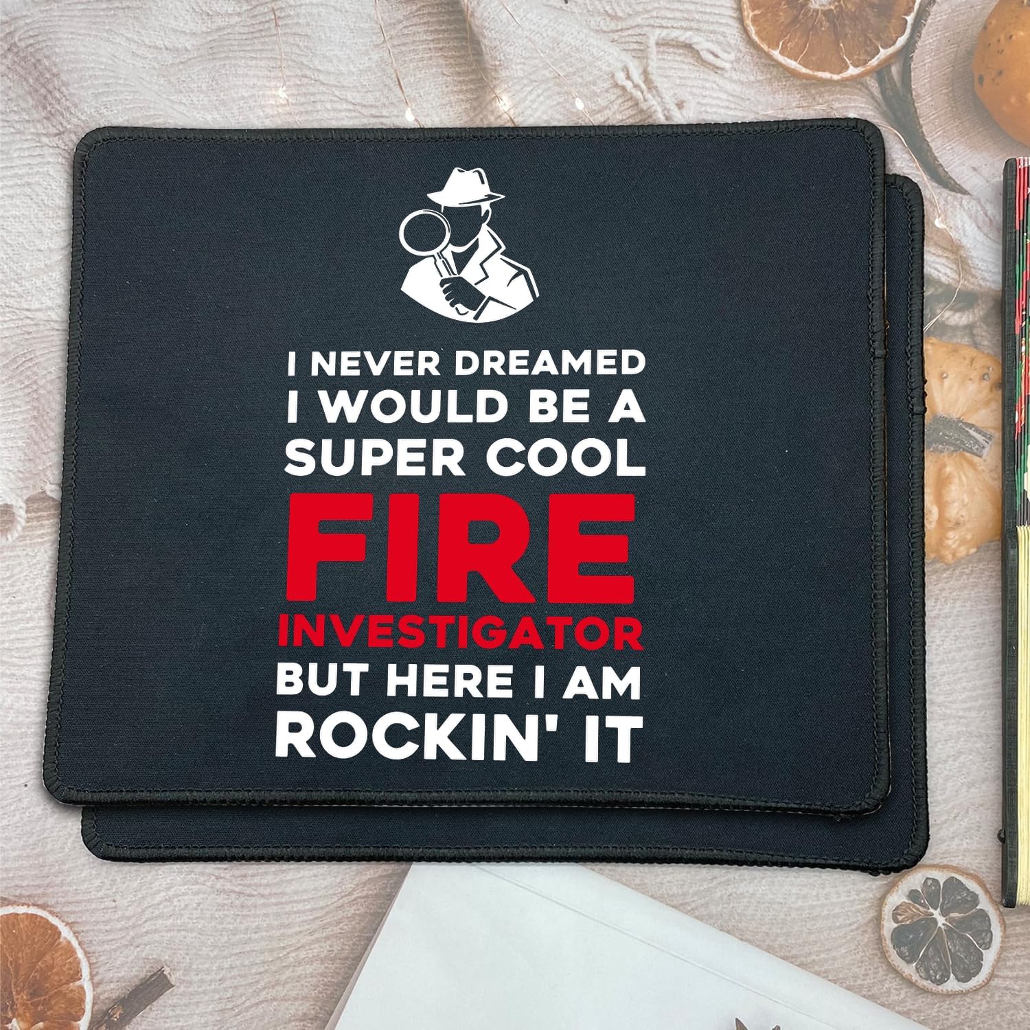 Funny Fire Investigator Mouse Pad, Arson Detective Gift, Office Mousepad, 2 Pack image 5