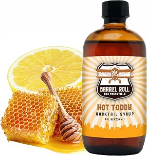 Barrel Roll Bar Essentials Cocktail Mixers - Hot Toddy Cocktail Mix - All-Natural Hot Toddy Drink Mix - USA Handcrafted Cocktail Syrups - Small Batch Cocktail Bitters with Real Cane Sugar - 8 Ounce