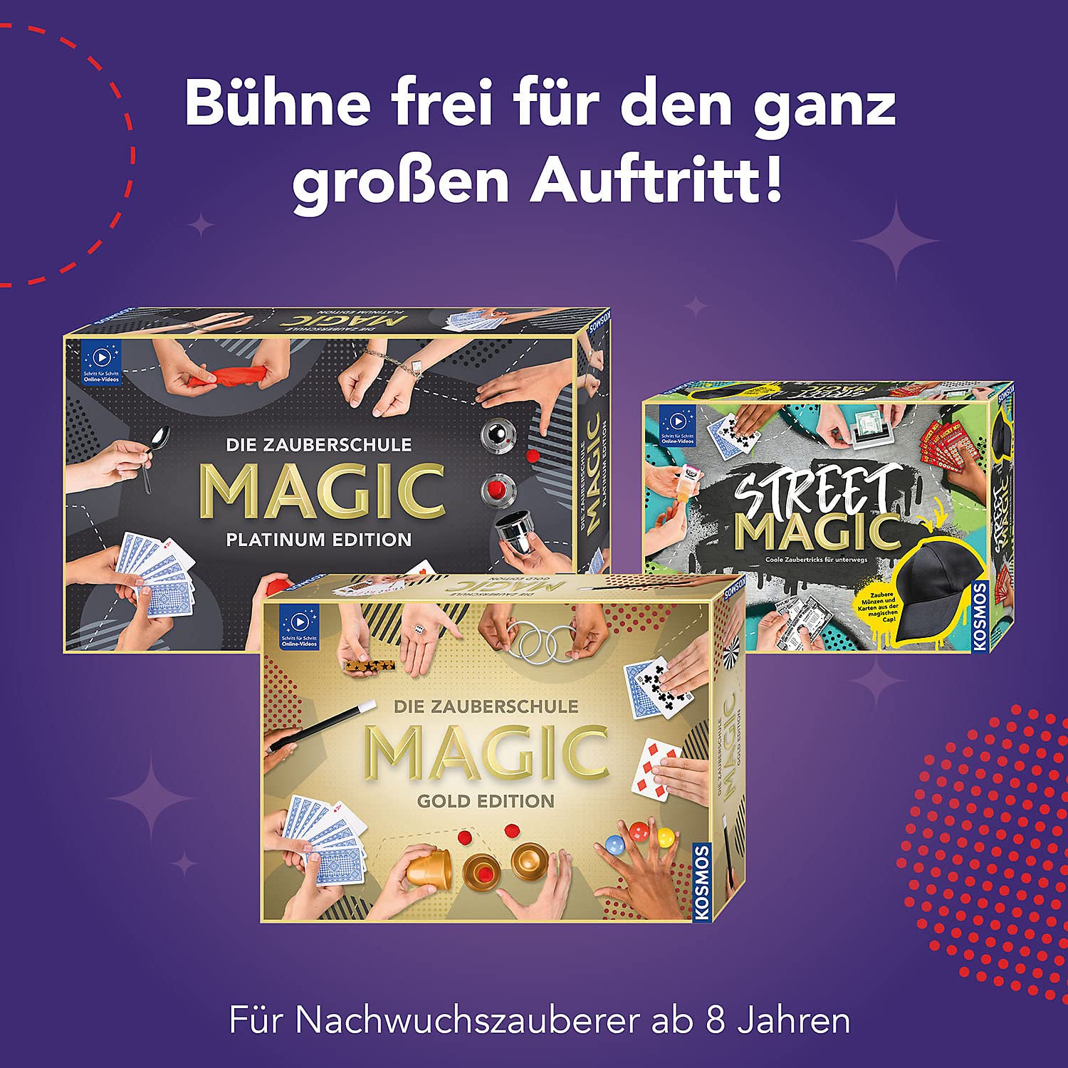 KOSMOS MAGIC Zauber Adventskalender 2021, Spannende Zaubertricks, Zauber-Utensilien für die Adventszeit, Spielzeug-Adventskalender zum Zaubern für Kinder ab 8 Jahre, Zauberkasten, Weihnachten, Magier
