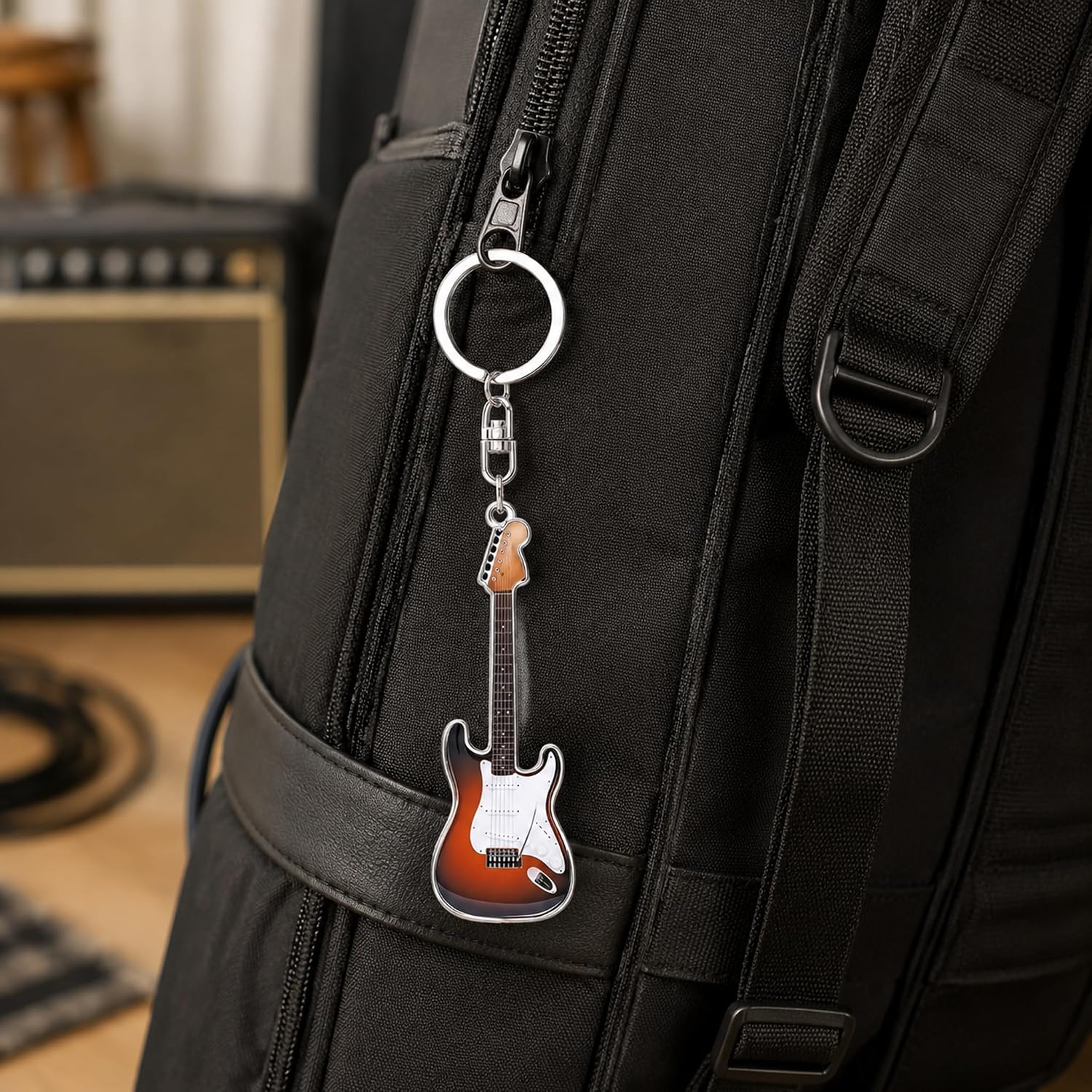 Guitar Keychain with Bottle Opener Guitar Keychain for Men Women Guitar Accessories Gifts for Guitar Lovers Dad