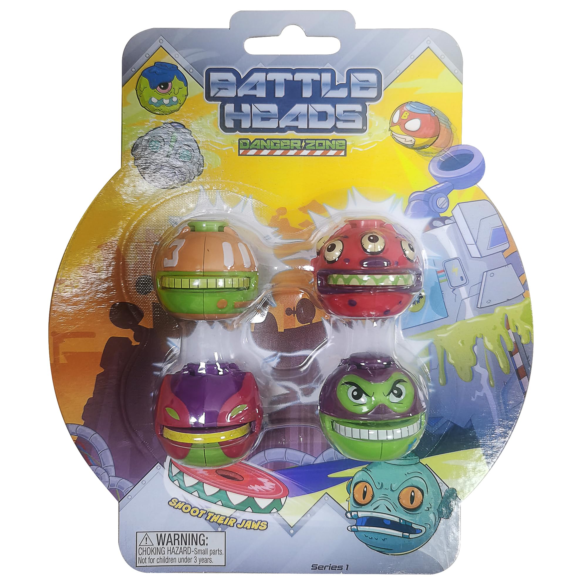 Series 1 Pack of 4 Characters, Reveal Your Surprise Characters, Collectable Battling Heads with Play Value for Boys and Girls 3-12 Years
