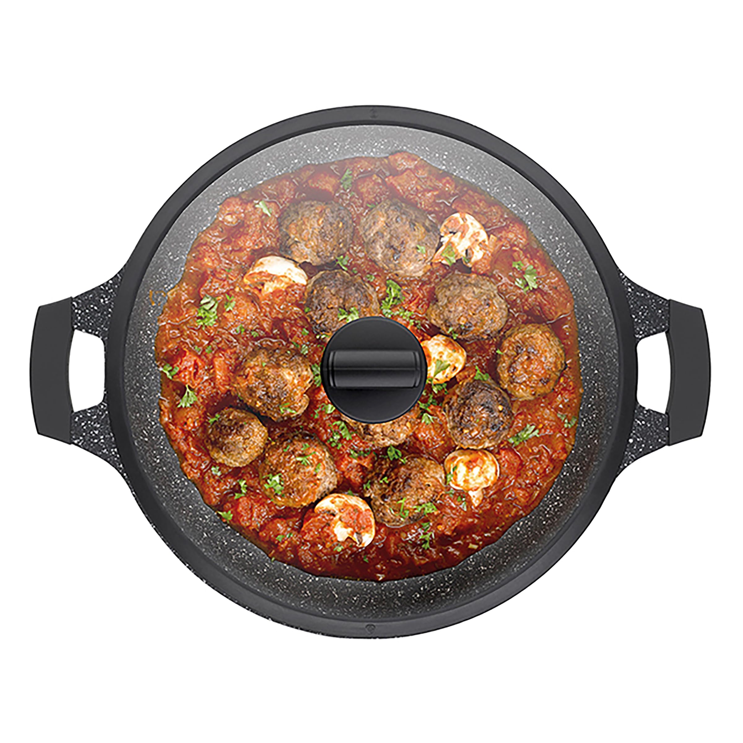 kela Padella da portata 32 cm STELLA NOVA, padella con coperchio con sistema di controllo dell'olio, casseruola a induzione 5 L, rivestimento in alluminio pressofuso, padella per paella con bordo alto