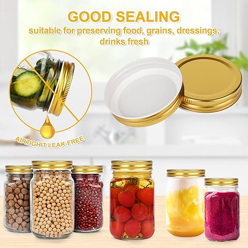 Miniatura 3 de BSL 48 paquetes de tapas para tarros Mason de 2.75 pulgadas, boca regular, a prueba de fugas, tapas sólidas, a prueba de fugas, herméticas, sello de