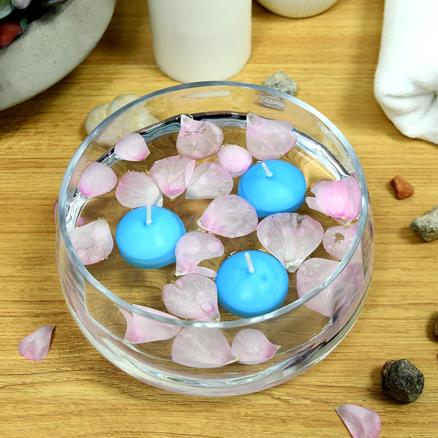 Zest Candle CFZ-011_6 144-Piece Floating Candle, 1.75", Light Blue