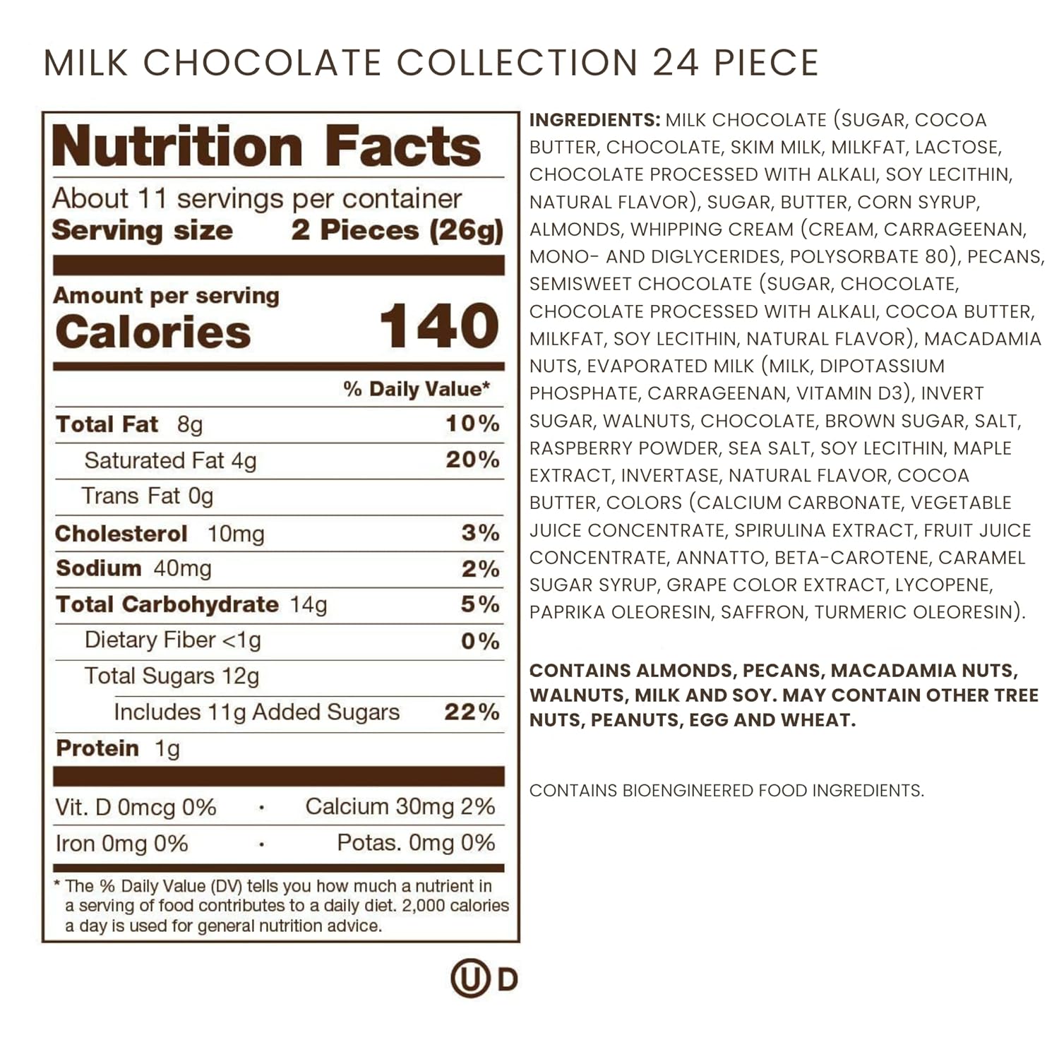 Ethel M Chocolates Premium Milk Chocolate Collection Chocolate Gift Box Candy Assortment, 24 Pieces of Creamy, Smooth and Rich Chocolate Gems