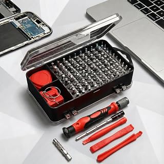 Precision Screwdriver Set A, 115-in-1 Electronics Repair Tool Kit for Computer Laptop Phone Watch Game Console Electronic PC Repair RED