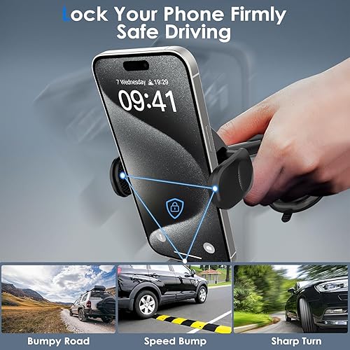 Miniatura 7 de Soporte de teléfono con ventosa para automóvil, soporte universal para teléfono para salpicadero del automóvil, parabrisas y teléfono nueva