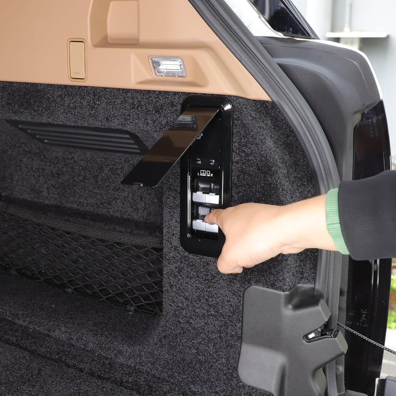 Trunk Seat Release Button Cover Trim Compatible with Land Rover Range Rover Vogue 2023 2024 2025 Accessories,ABS Trunk Accidental Touch Protection Cover,2pcs (Black)