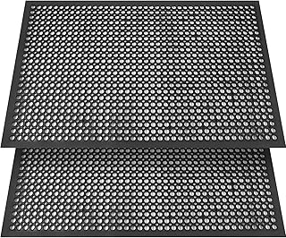 Anti Fatigue Rubber Floor Mat 2 Pack Restaurant Kitchen Mats for Floors Rubber Non-Slip Bar Floor Mats Door mat Drainage M