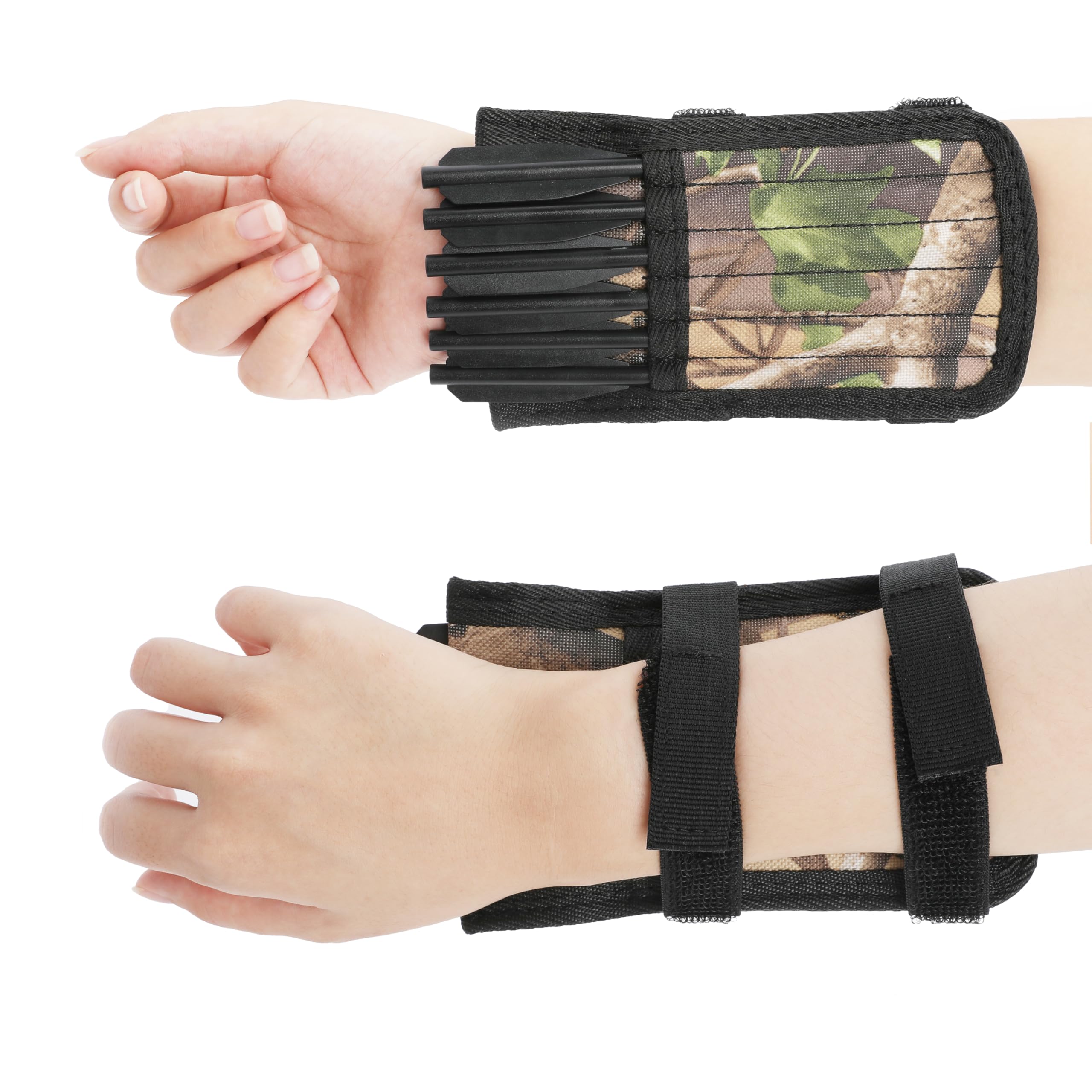 Poearcus Archery Crossbow Quiver Arm Arrow Pouch Large Capacity Double Sided Crossbow Bolt Wrist Quiver Daily Training Short Quiver (12 Holes Crossbow Quiver, Camouflage)