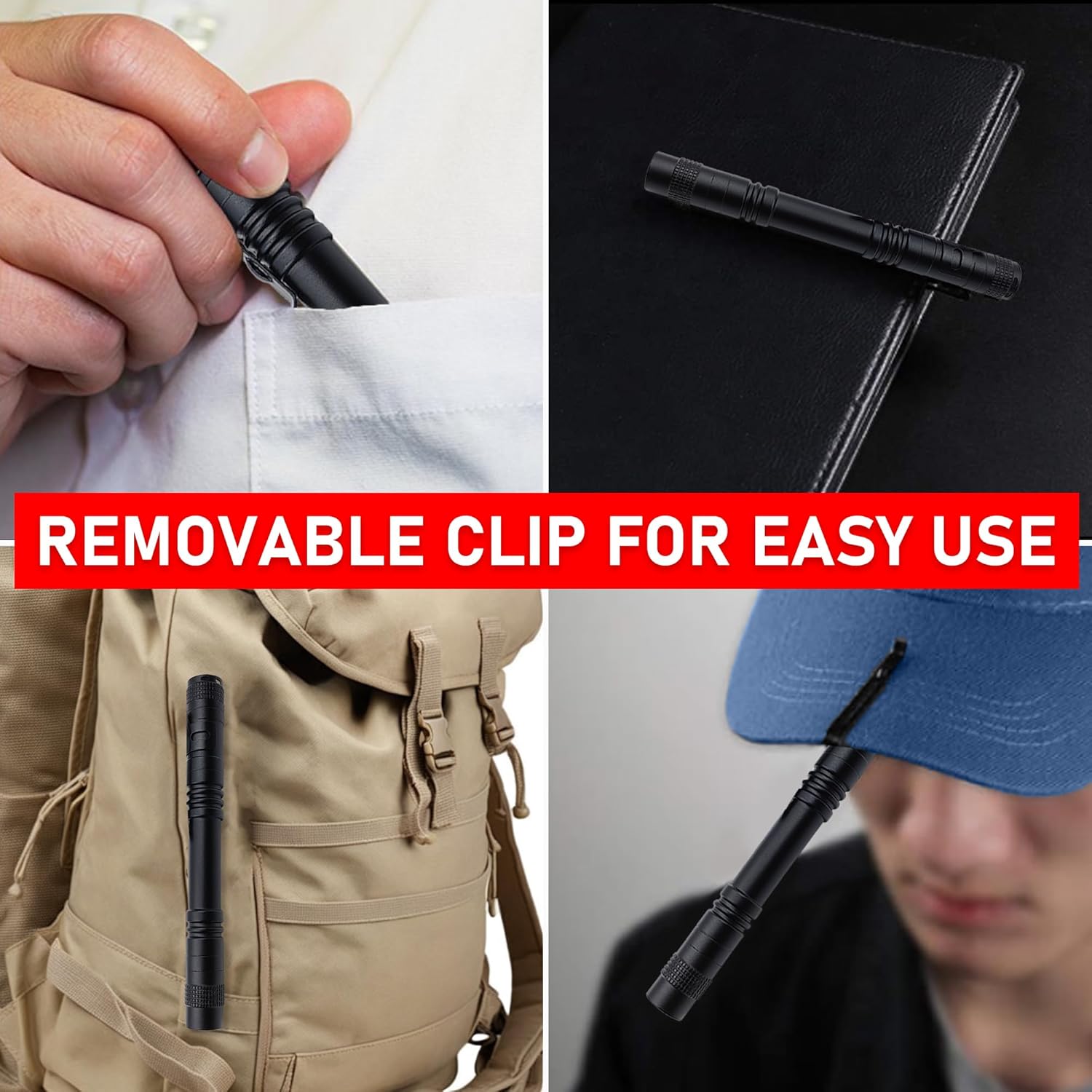 Pen Flashlight, Led Pen Light Flashlights with Clip,High Lumen Mini Pocket Medical Penlight Inspection Flashlight,4-Pack