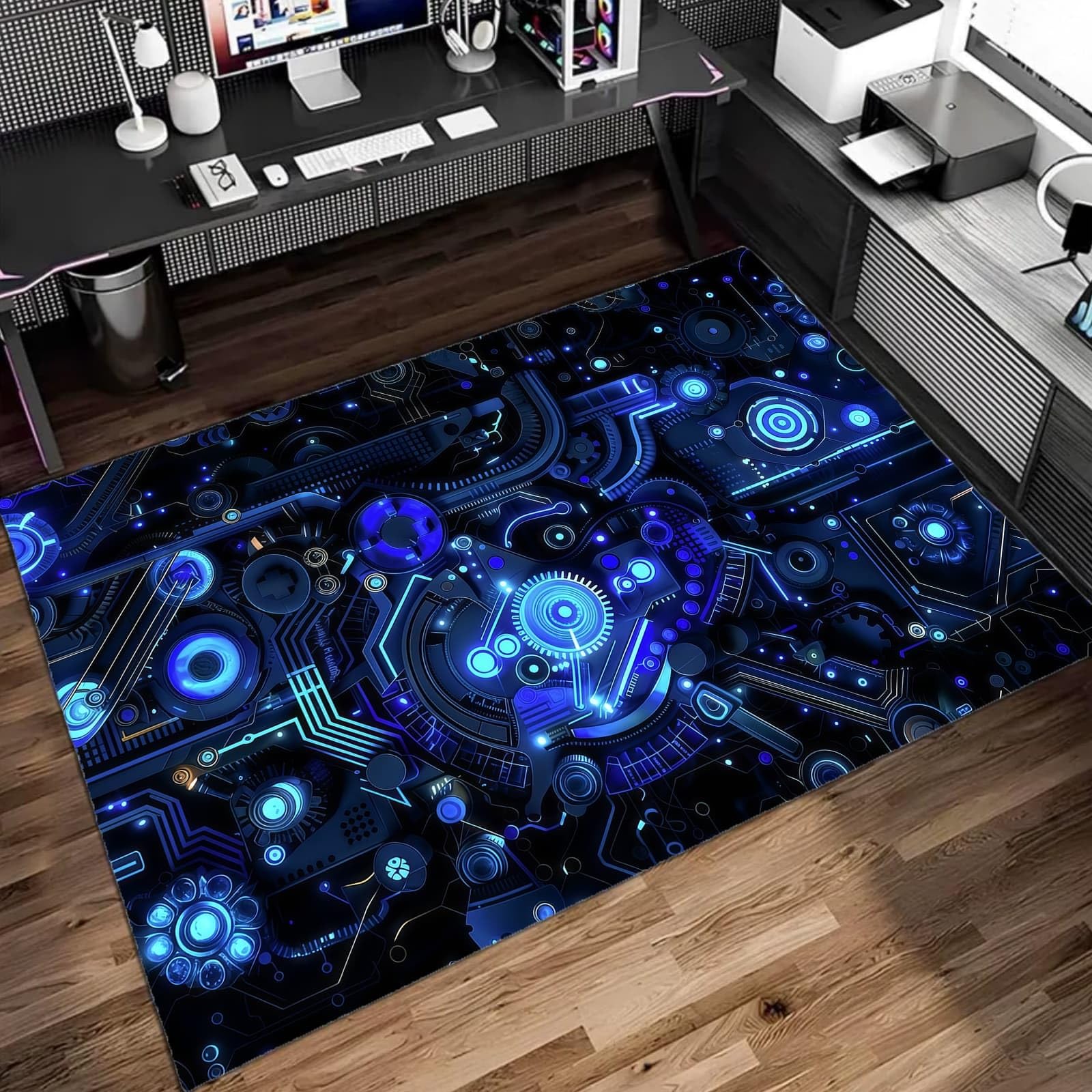 Alfombra suave y antideslizante que evita rayones de sillas gamer en sala