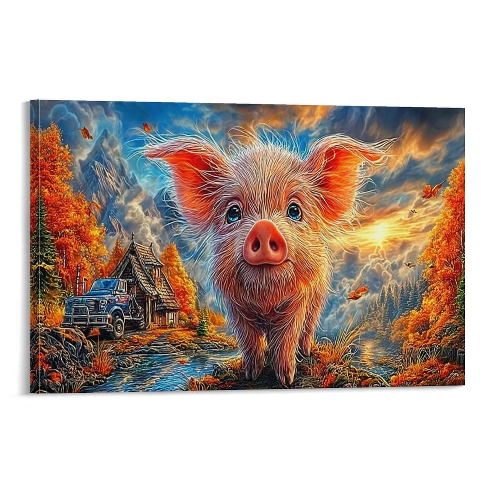 XPASHIQWC Piglet Poster Artwork Sunset Valley Giclee Canvas Prints Modern Wall Art Picture Wall Hanging for Bedroom Living Room Decor 08x12inch(20x30cm)