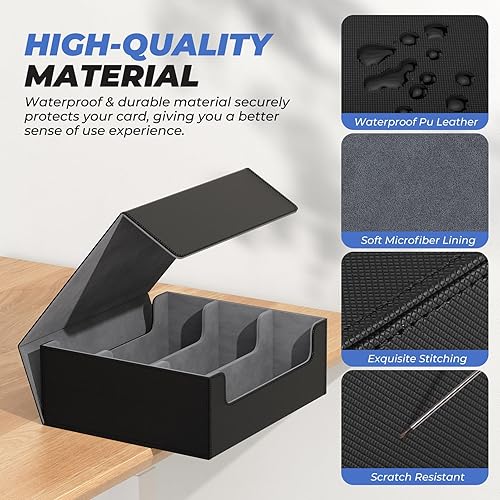 Miniatura 2 de MaxGear Caja de cartas para tarjetas intercambiables, más de 1800 tarjeteros de una sola funda, funda de piel sintética coleccionable con cierre