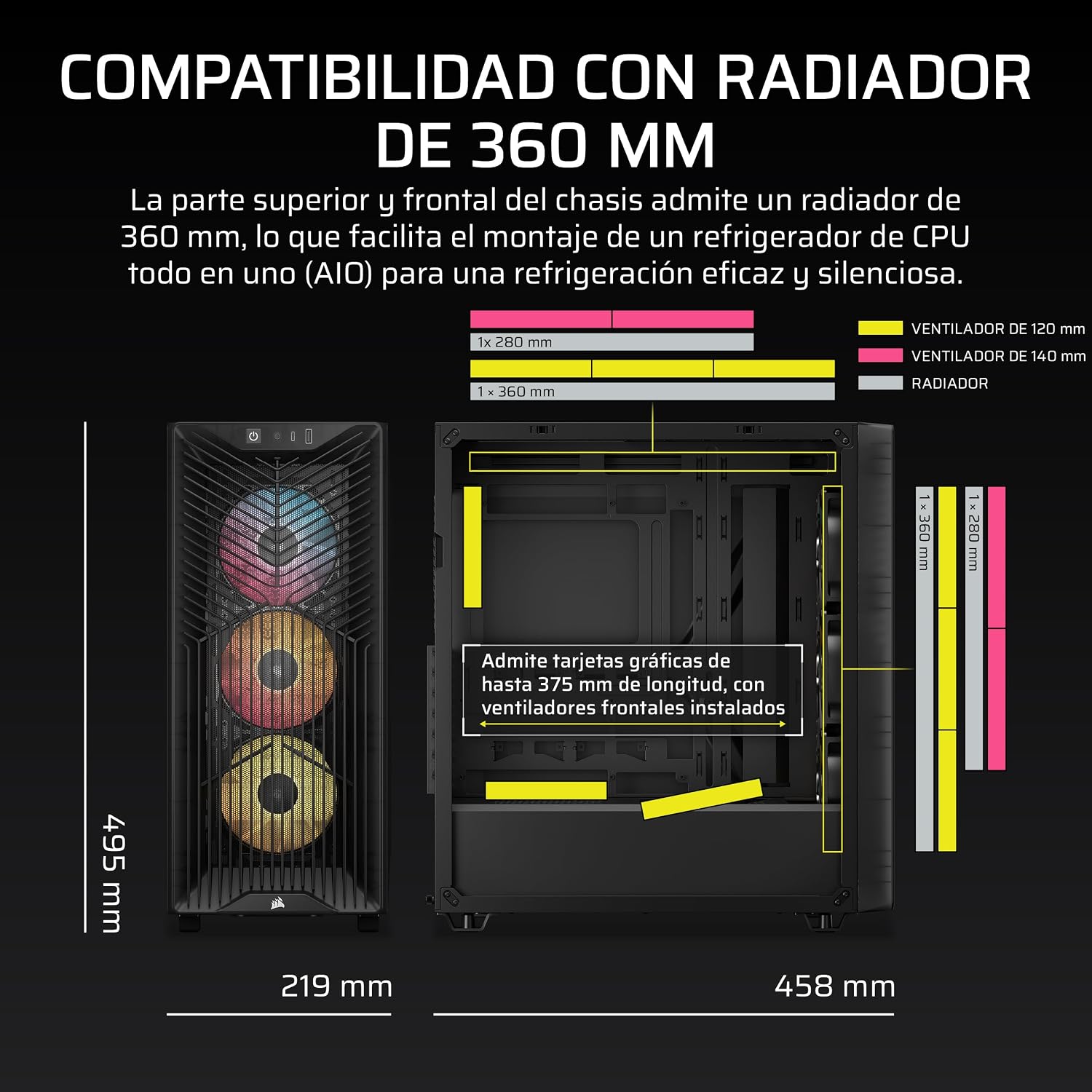 CORSAIR 3200D RS Caja para PC Semitorre ARGB – Humo 4