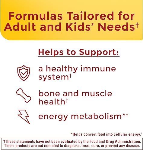 Miniatura 4 de Nature Made Paquete combinado de gomitas multivitamínicas para adultos y niños, múltiples con vitamina C, vitamina D3, vitaminas B, zinc, aceite de