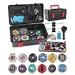 Battling Top Toy Set 12 Spinning Tops 3 Launchers Metal Fusion Gyro Game with Portable Storage Box Gift for Kids Children Boys Ages 6+