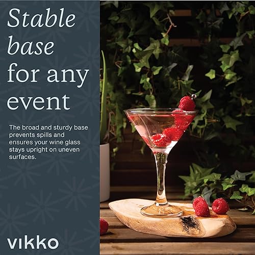 Miniatura 3 de Vikko Martini - Juego de 4 vasos de Martini transparentes de 6 onzas con tallo elegantes vasos para Martini vodka cóctel apto para lavavajillas